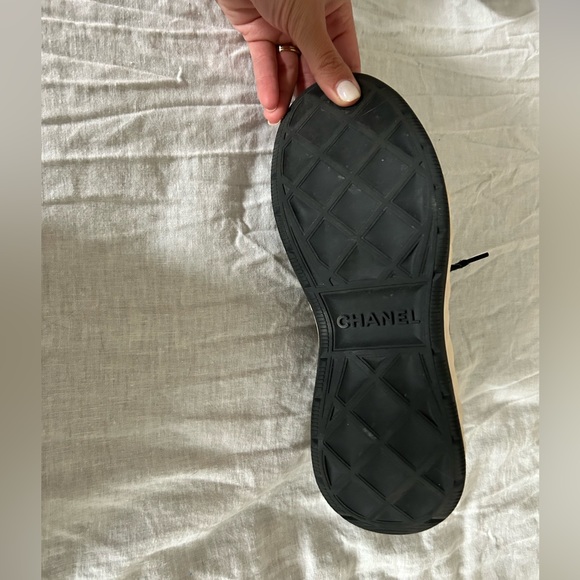 Authentic Chanel Black Perforated Suede Trainers - Picture 5 of 6